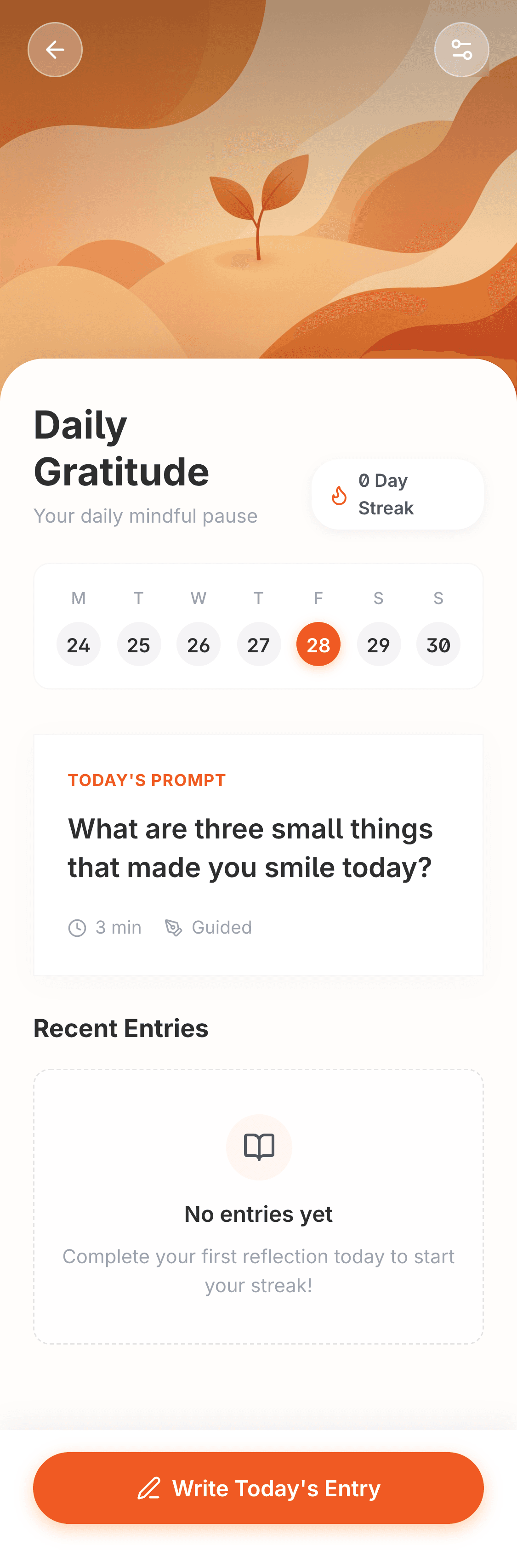 Journal dashboard with mood tracking